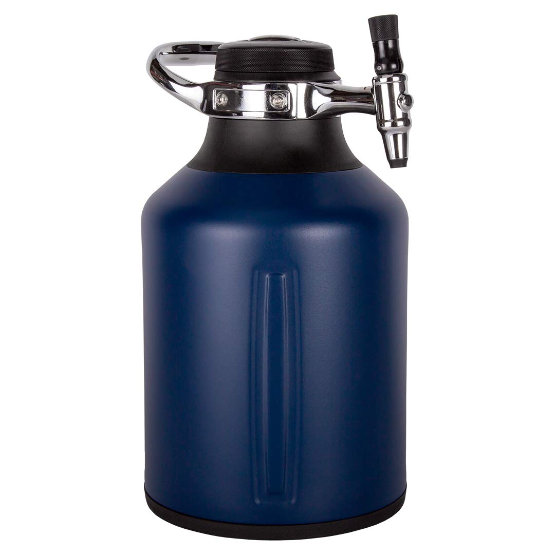 GrowlerWerks uKeg Go 128 oz Carbonated Growler & Craft Beverage Dispenser - Keep Beer, Soda, Cider, Kombucha & Cocktails Fresh - Perfect Gift for Beer Enthusiasts (Midnight Black) - Ideal for Parties, Camping & Home Brewing