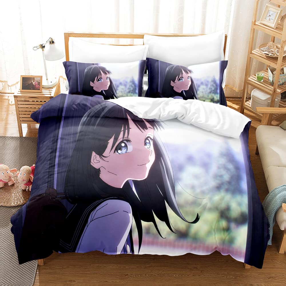 Anime Akebi's Sailor Uniform Bedding Set - Twin Size Duvet Cover & Pillowcase (No Comforter Included) | Perfect for Anime Fans, Cosplay Enthusiasts & Themed Bedroom Decor