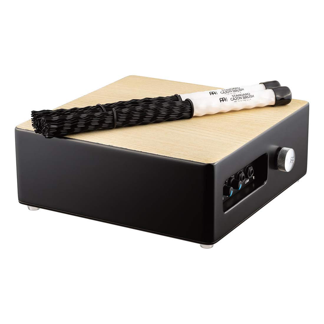 Meinl Percussion Pickup Cajon Snare with Electronics - Compatible with Amp & PA Systems - Includes Standard Brushes - Premium American White Ash/MDF Construction - 2-Year Warranty (TMPPCS) - Perfect for Live Performances, Studio Recording & Acoustic Jam Sessions