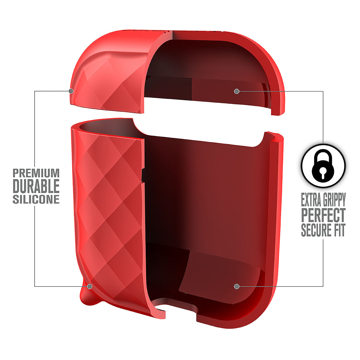 Premium AirPods 1st & 2nd Gen Protective Case with Carabiner Clip - Durable Cover for Apple Wireless Earbuds - Perfect for Gym, Travel & Outdoor Activities