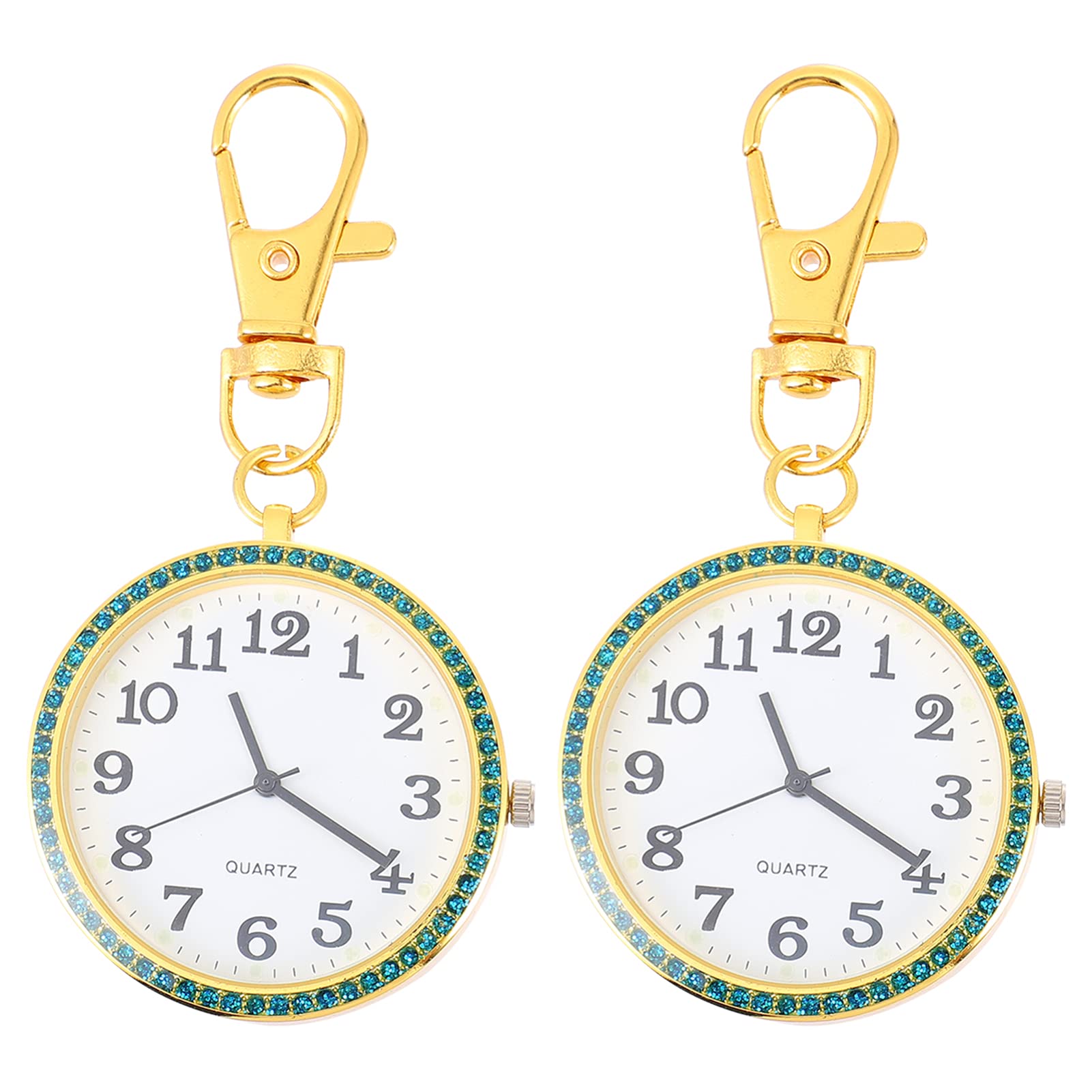Hemobllo Nurse Watch Retractable - 2 Pack Rhinestone Clip for Medical Professionals | Perfect for Doctors, Nurses & Holiday Gifts (Silver)