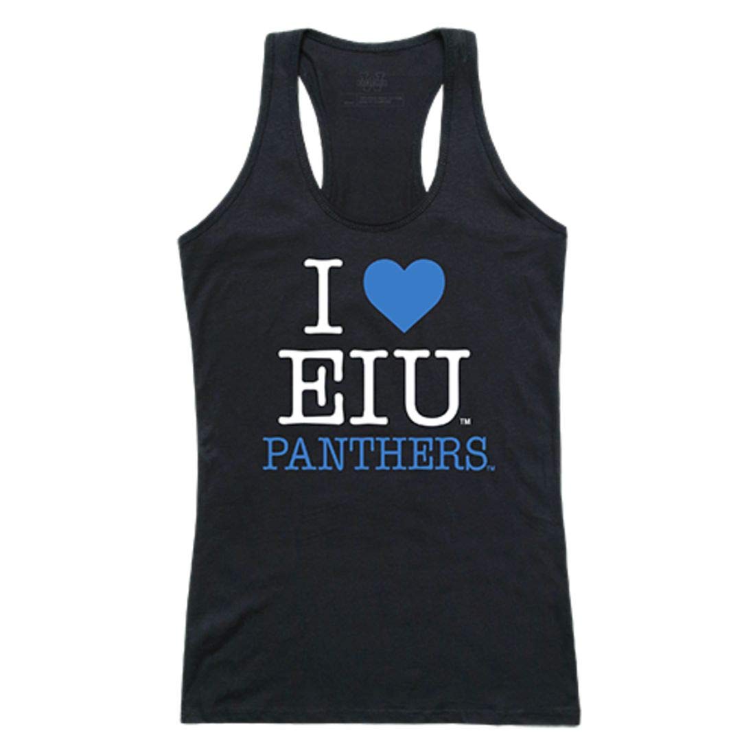 EIU Eastern Illinois University Panthers Women's Love Tank Top - Black Cotton Casual Tee for Sports, Gameday & Everyday Wear