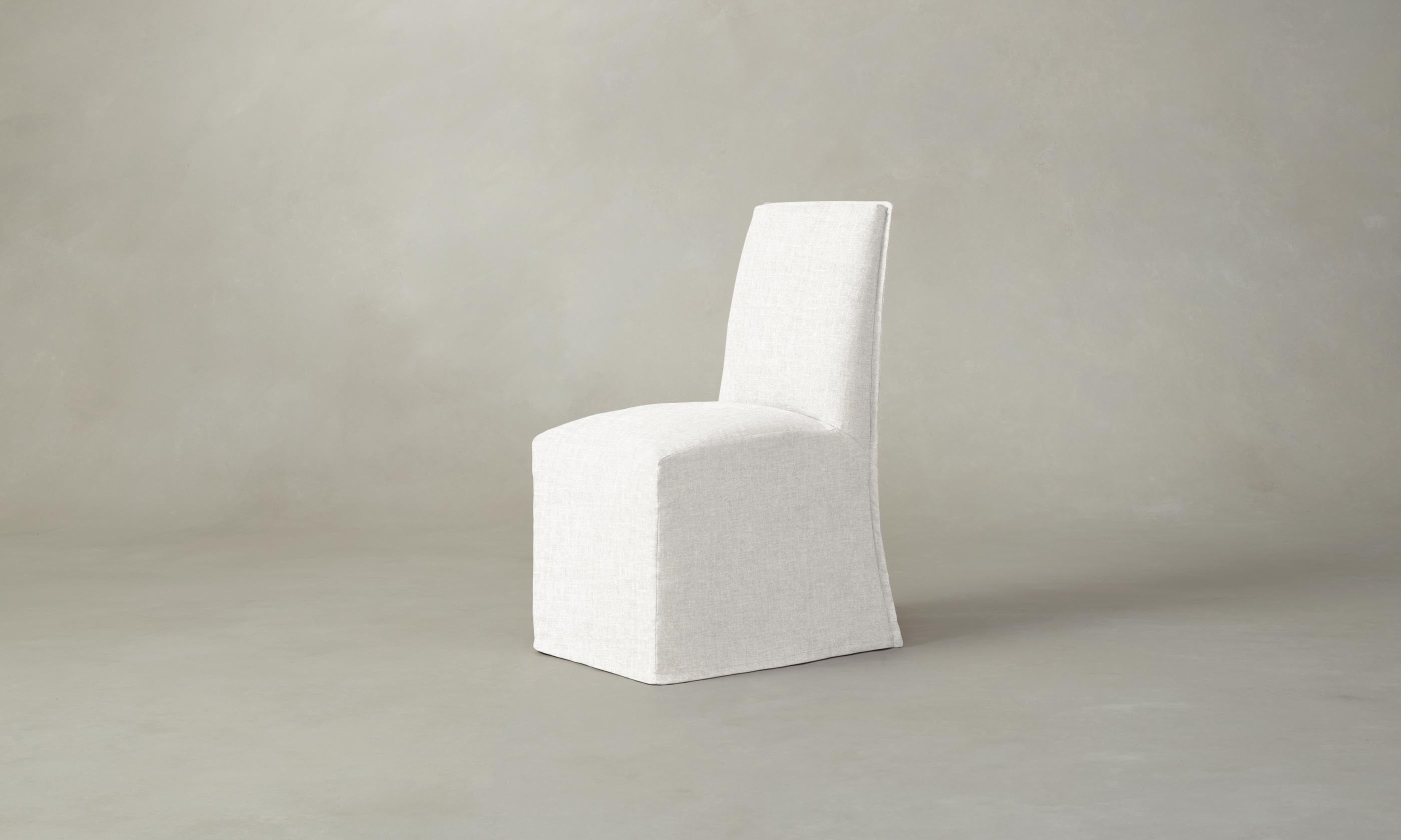 Stylish Beacon Dining Chair with Heritage Belgian Linen in Egret - Perfect for Modern Farmhouse & Coastal Dining Rooms