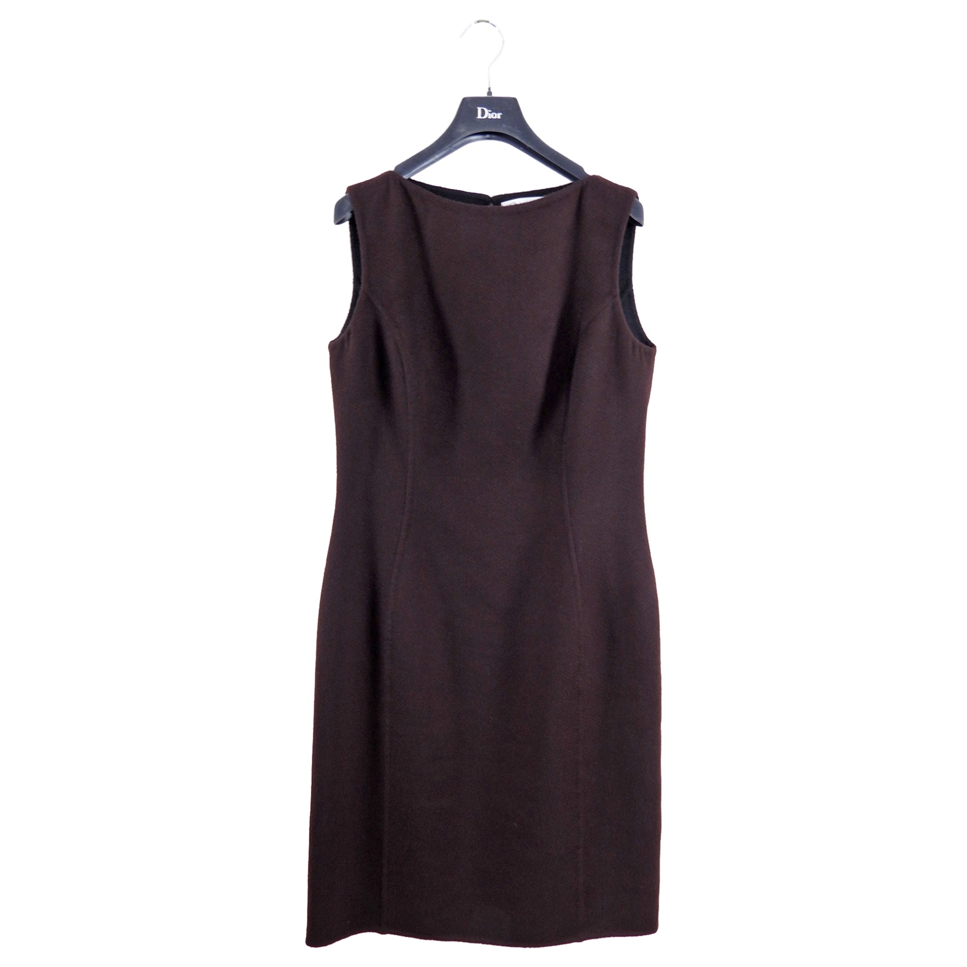 Christian Dior Brown Double Faced Cashmere Sleeveless Dress Size FR42 / US 10 - Luxury Cashmere Dress for Women, Perfect for Evening Parties & Special Occasions