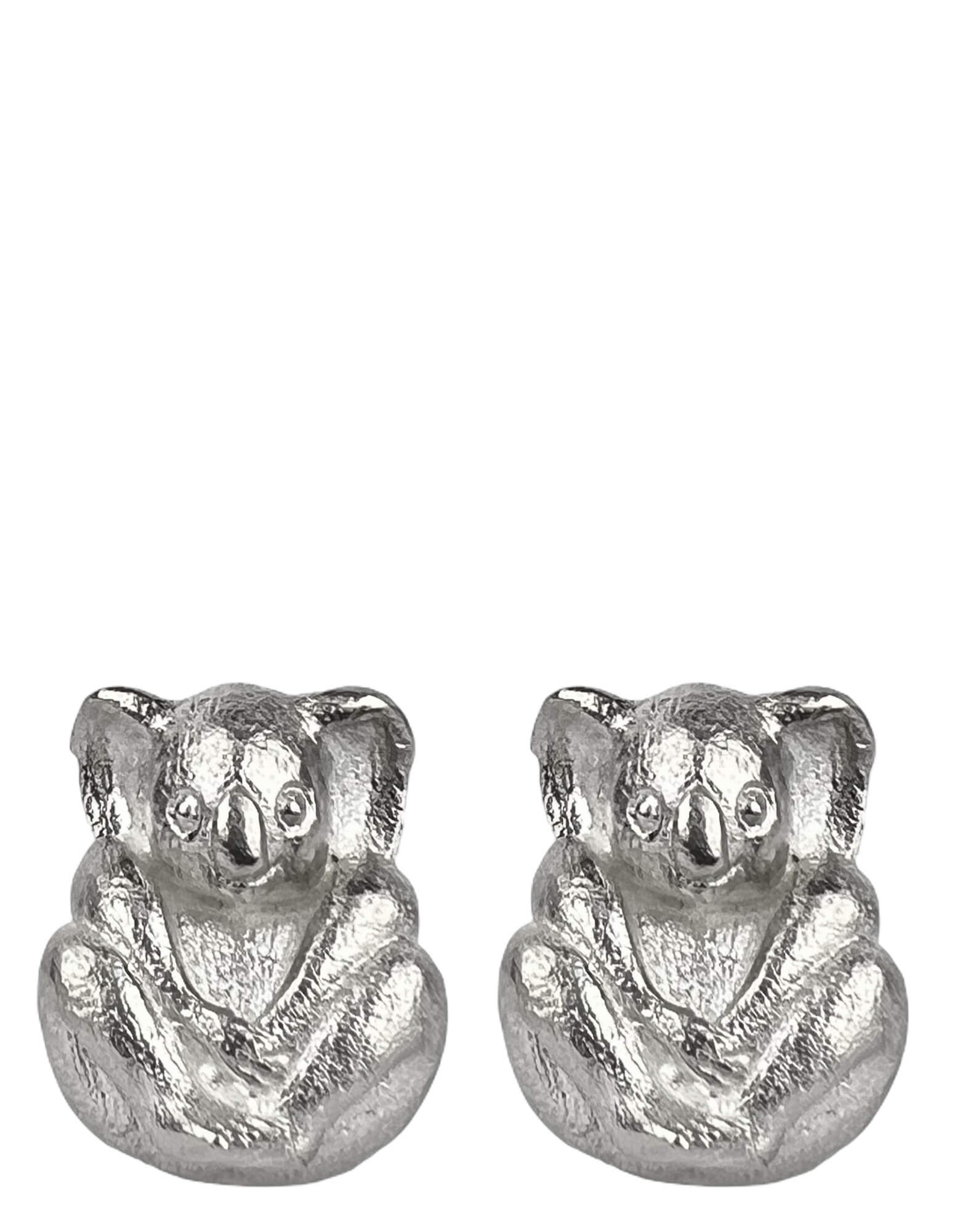 DÉCLIC Sterling Silver Koala Cufflinks - Elegant Animal-Themed Dress Accessories for Men, Perfect for Weddings, Business Meetings & Formal Events