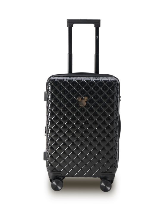 Disney Mickey Mouse 54cm Small 4-Wheel Spinner Luggage - Black Carry-On Suitcase for Kids Travel, School Trips & Weekend Getaways