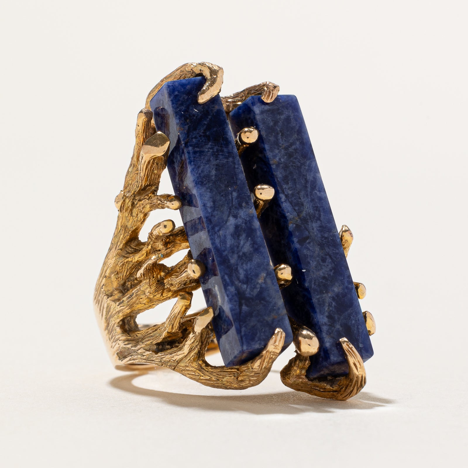 14.00ctw Sodalite Cocktail Ring - Size 4.75 | Elegant Statement Jewelry for Evening Parties & Special Occasions