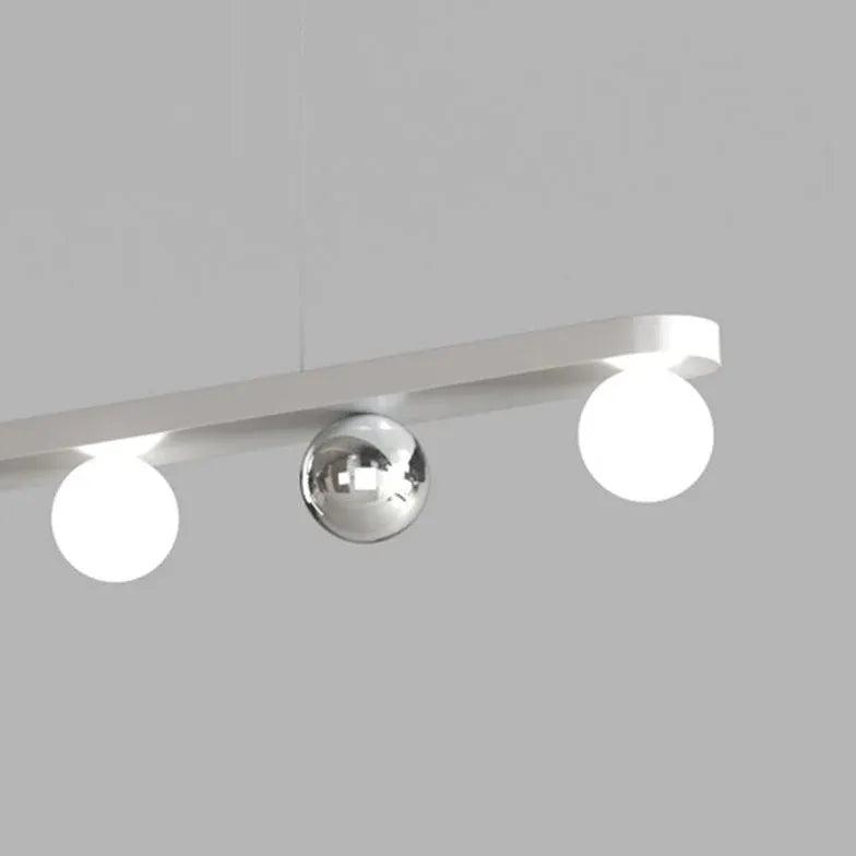Modern Silver Linear Bar Kitchen Pendant Light - Sleek Minimalist Design for Island Counter Dining Room Lighting - Perfect for Kitchens, Dining Areas, and Contemporary Home Decor