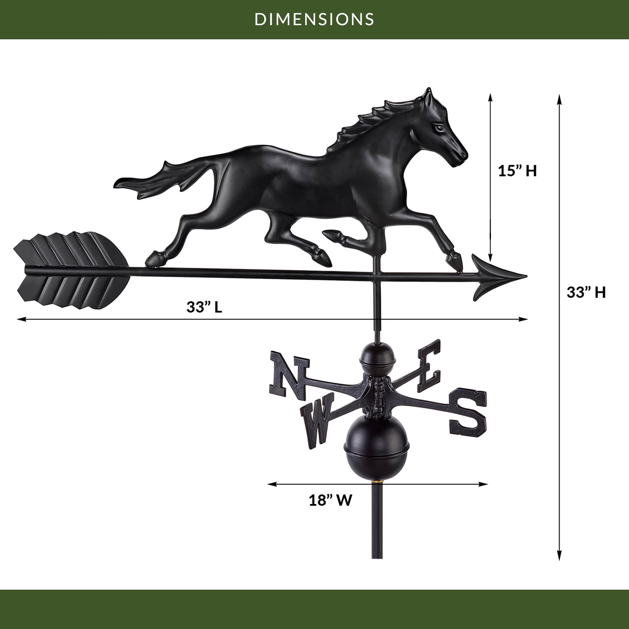 Black Aluminum Trotting Horse Statue - Elegant Home & Office Decor for Equestrian Lovers | Perfect for Bookshelf, Desk, or Gift Giving