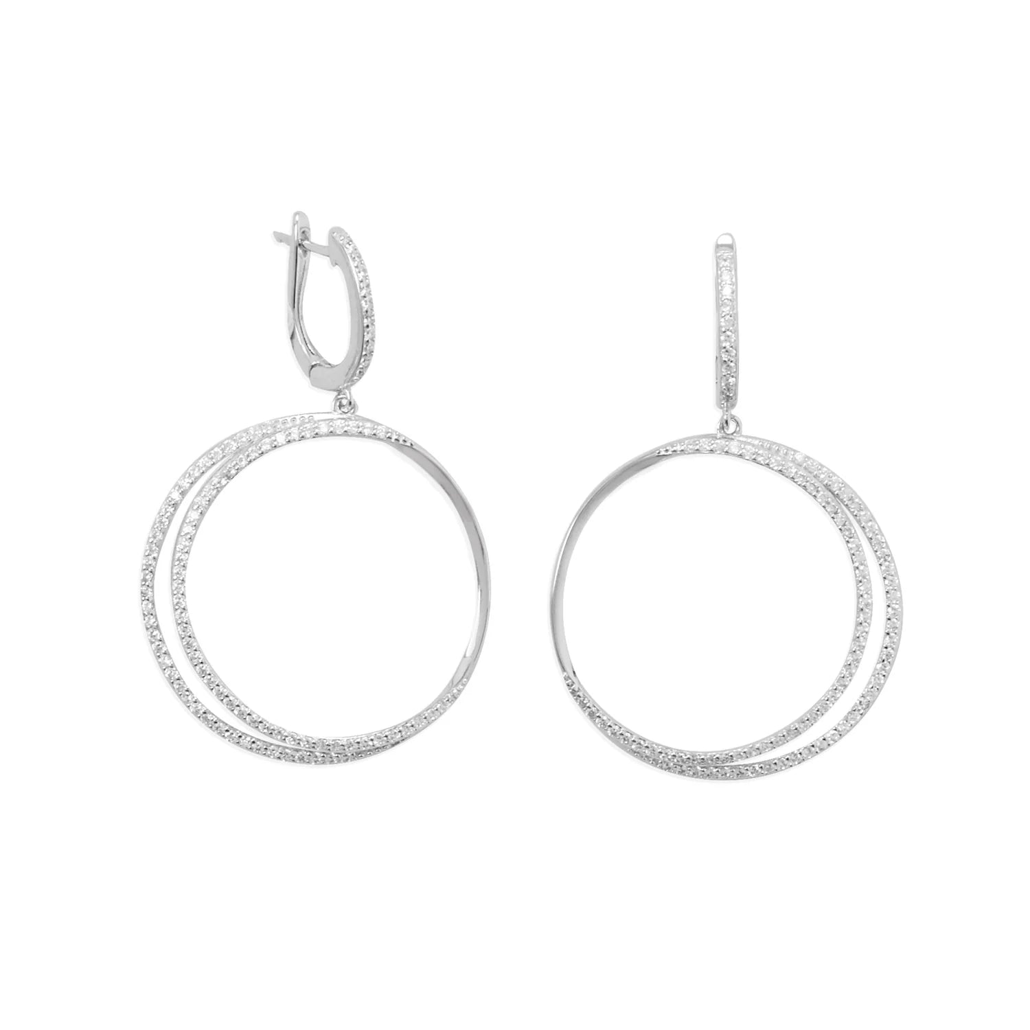Sterling Silver CZ Hoop Earrings for Women - Elegant Cubic Zirconia Stud Earrings for Everyday Wear, Party & Gift Giving