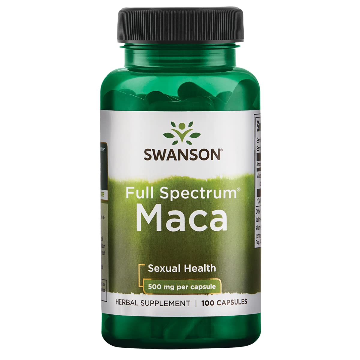 Swanson Maca 500mg 100 Capsules - Natural Energy & Vitality Supplement for Men & Women - Supports Hormone Balance & Stamina for Workouts & Daily Performance