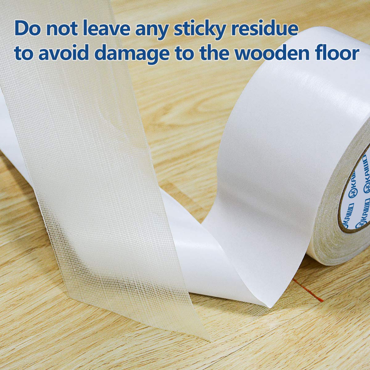 Heavy Duty Double Sided Carpet Tape 4 Inch x 30 Yards - Strong Adhesive for Area Rugs, Hardwood Floors, Outdoor Rugs & Stair Treads - Securely Hold Rugs in Place for Home, Office & Outdoor Use