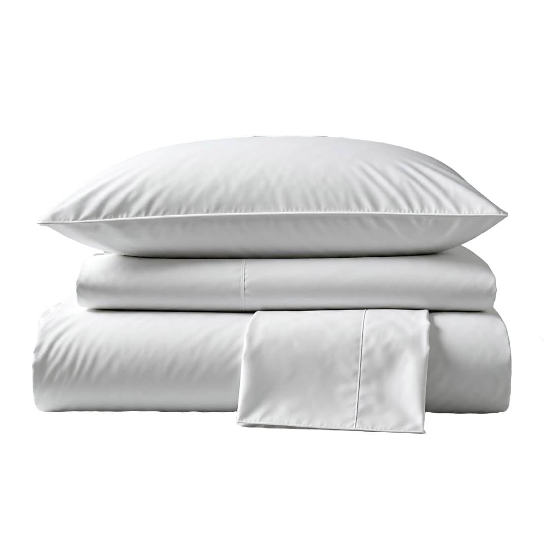 Premium 100% Peruvian Pima Cotton 4-Piece Full Size Bed Sheet Set - 415 Thread Count, Breathable & Cooling Percale Weave - White Solid Color for Luxury Hotel-Style Bedding & Comfortable Sleep