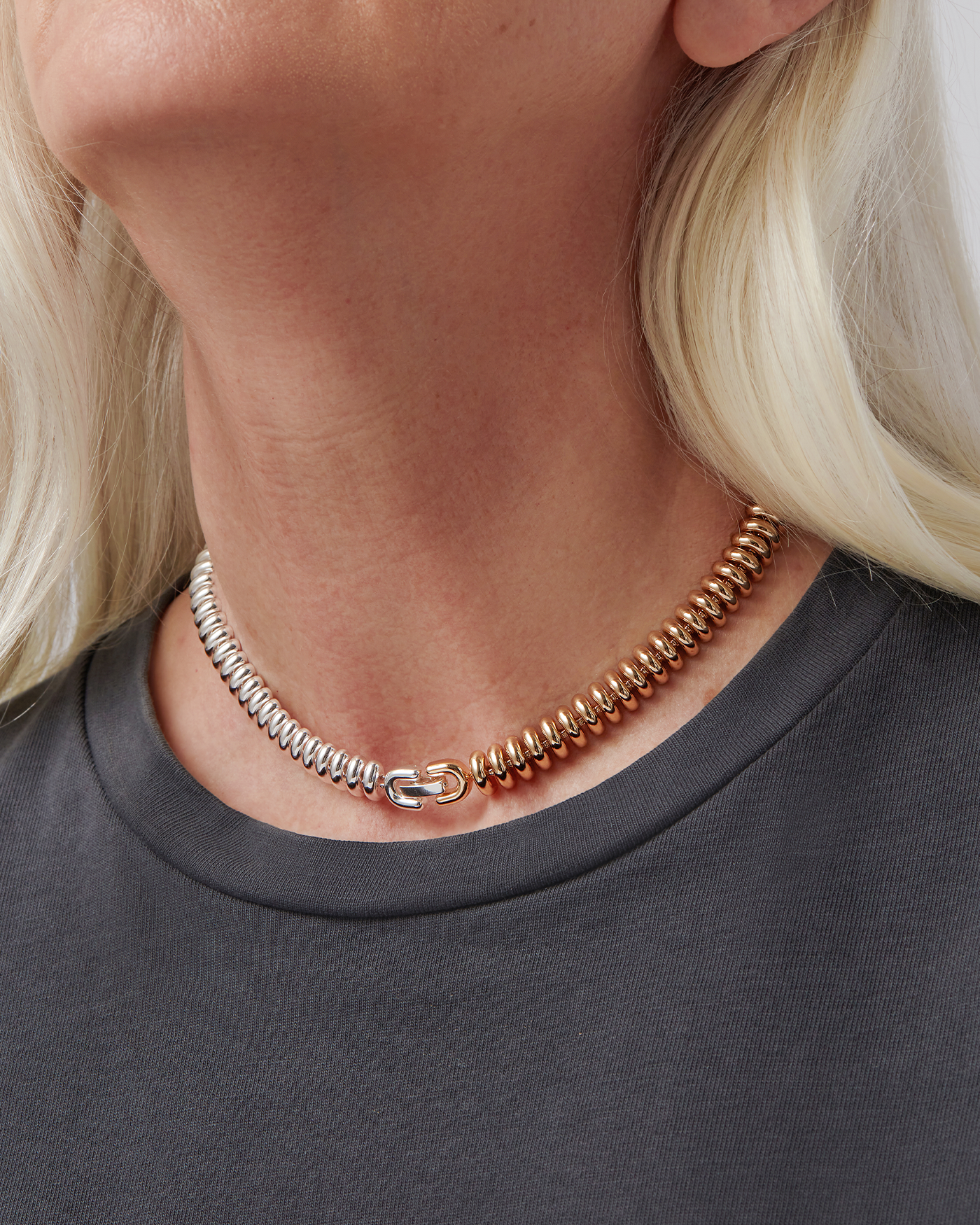 Sofia Two-Tone Choker Necklace - Elegant Layering Jewelry for Women, Perfect for Parties, Weddings & Everyday Wear