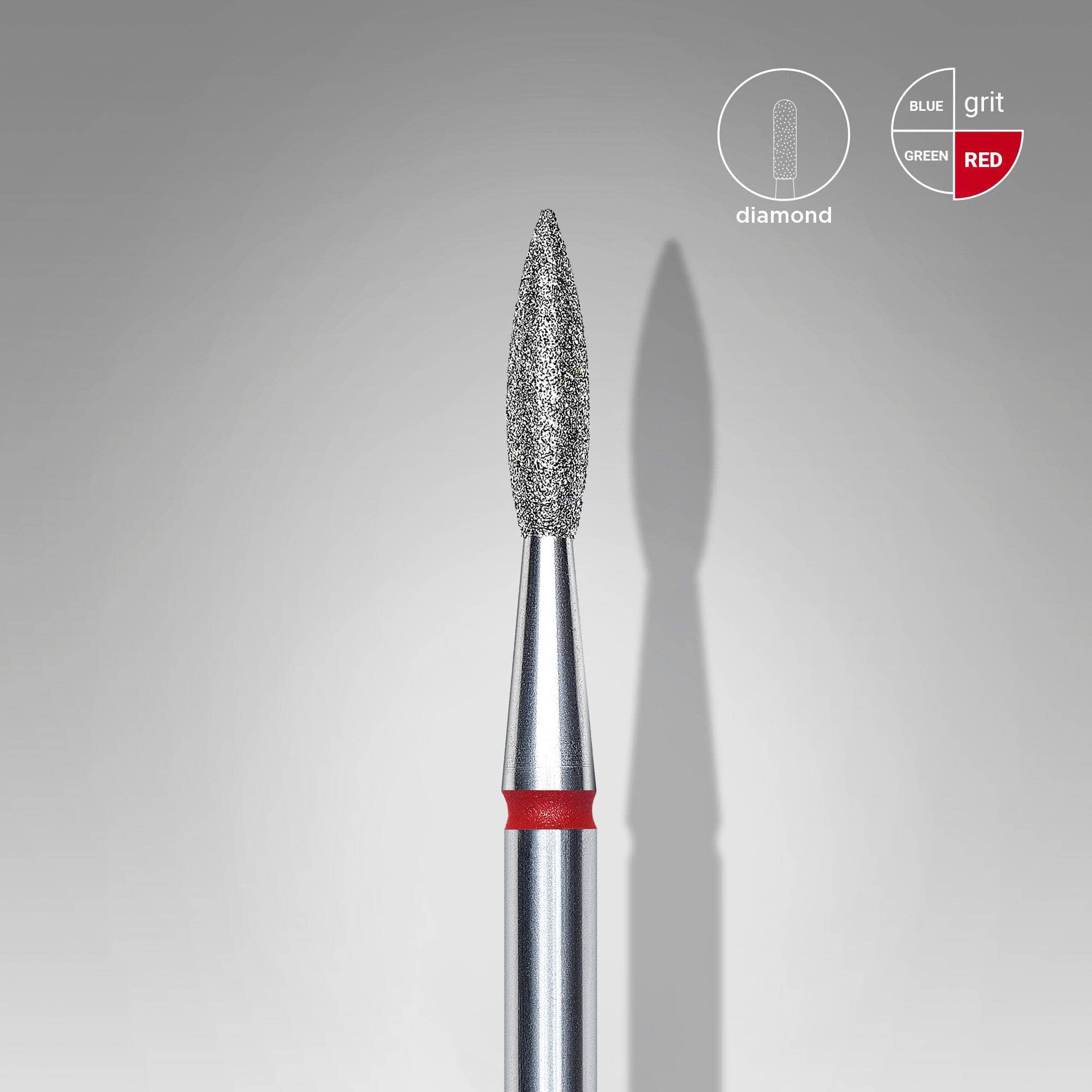 Staleks Diamond Nail Drill Bit - Pointed Flame Red 2.1mm for Professional Manicure & Pedicure | Perfect for Acrylic Nails, Gel Extensions & Nail Art