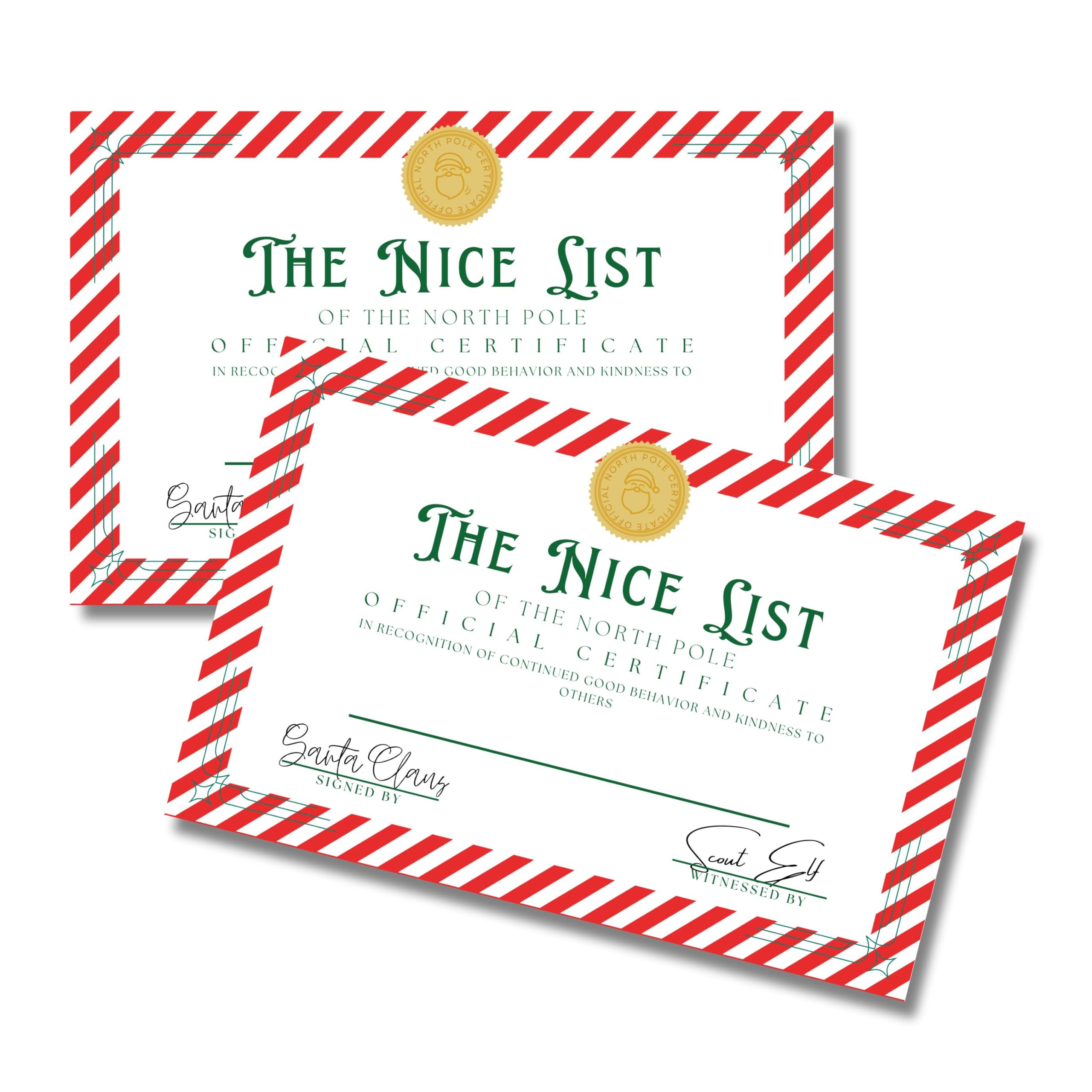 Official Nice List Certificate - 25 Pack | 5.5