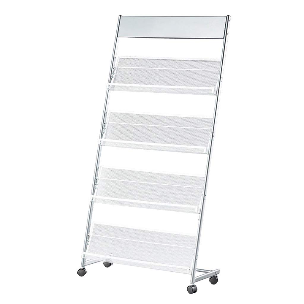 Silver Metal Newspaper & Magazine Display Rack - Promotional Advertising Stand with Single Page Holder - Perfect for Retail Stores, Offices, and Trade Show Displays