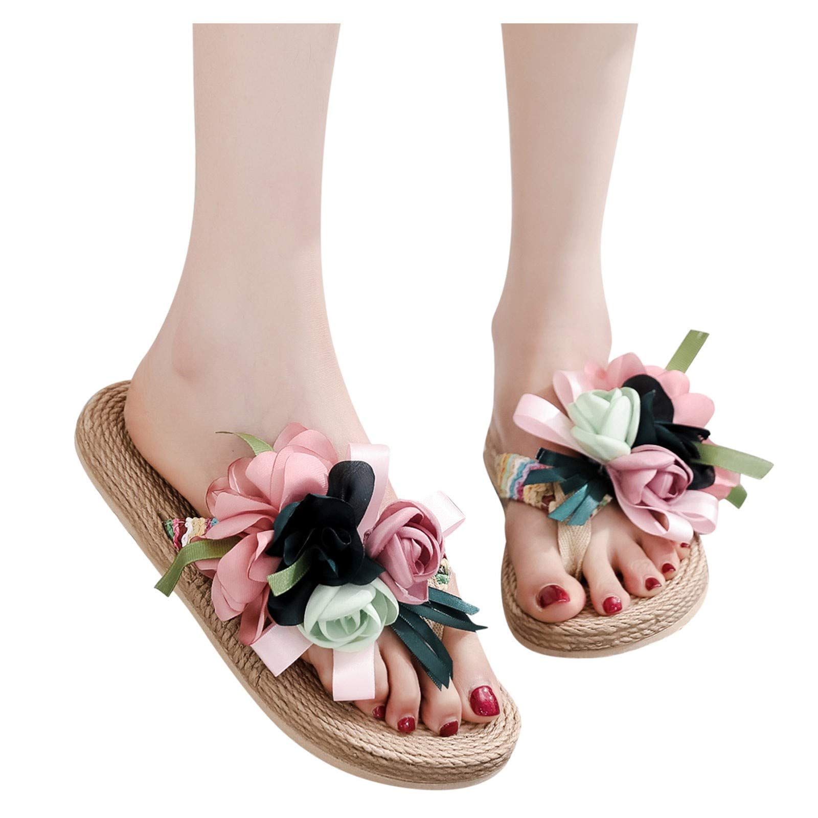 Women's Bohemian Flat Sandals - Roman Open Toe Flip Flops for Summer | Casual Comfortable Beach & Vacation Shoes | Perfect for Walking, Travel, and Outdoor Activities