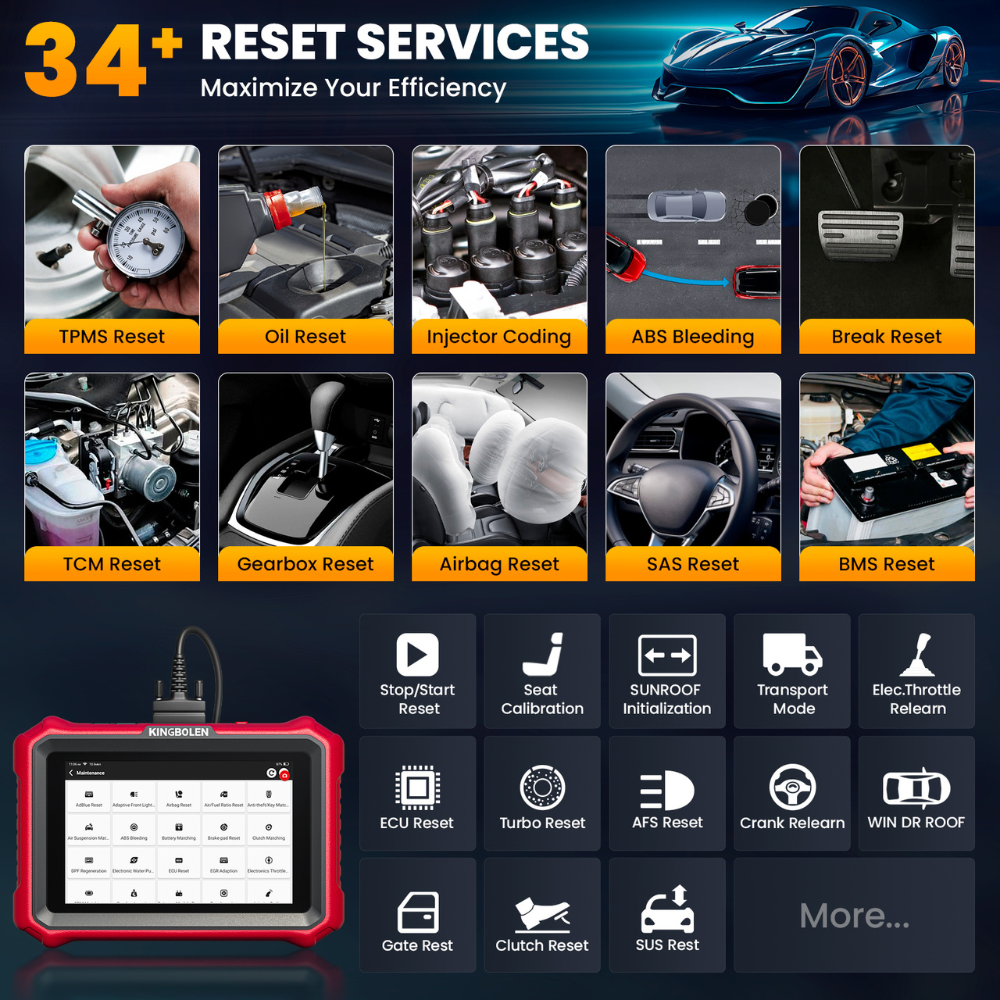 KINGBOLEN K8 Elite OBD2 Scanner - Professional Wireless Diagnostic Tool with Lifetime Free Updates, ECU Coding, Bi-Directional Control, 34+ Reset Services, CANFD & DOIP Support, FCA AutoAuth - Perfect for Mechanics & DIY Car Repairs at Home or Garage