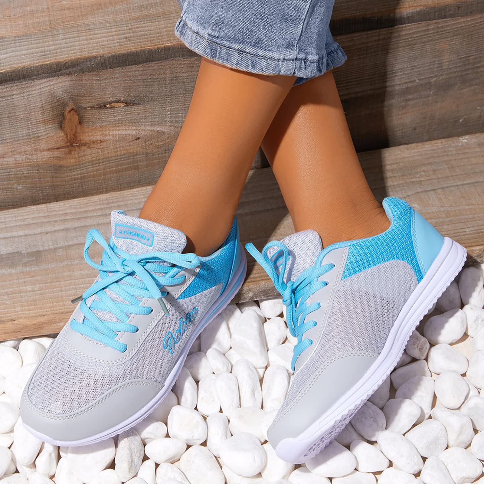 Women's Running Shoes - Lightweight Breathable Mesh Sneakers for Women, Slip-On Fashion Athletic Shoes for Jogging, Gym & Casual Wear