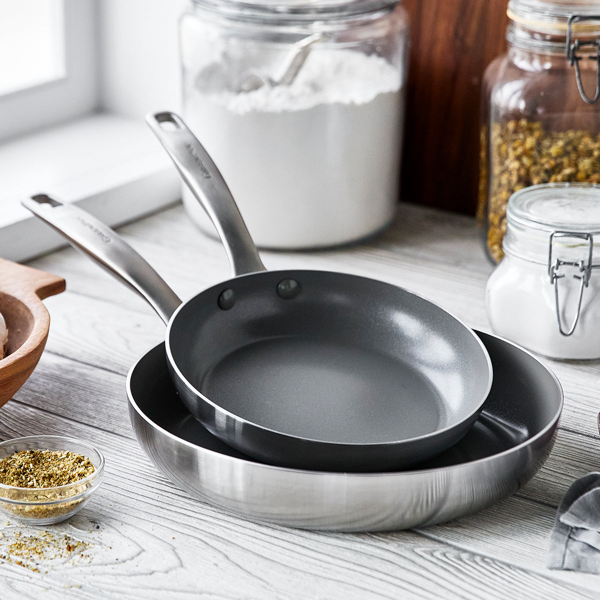 Premium Chatham Stainless Steel 8 & 10-Inch Fry Pan Set - Nonstick Cookware for Professional & Home Cooking - Perfect for Sautéing, Frying & Stir-Frying
