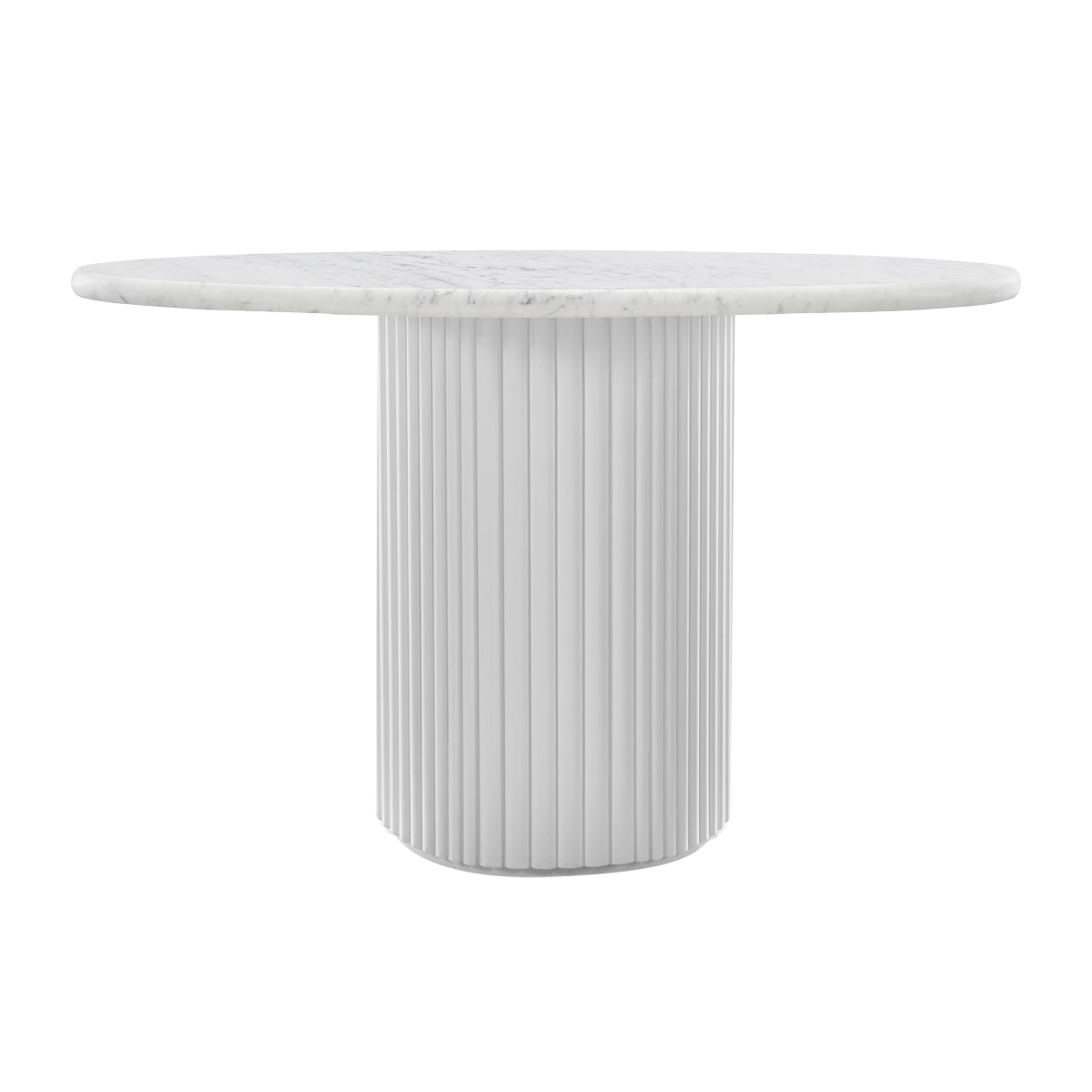 Elegant Cosmos Marble Dining Table - Modern Round Marble Top with Sturdy Metal Base for Dining Room, Kitchen, or Outdoor Patio