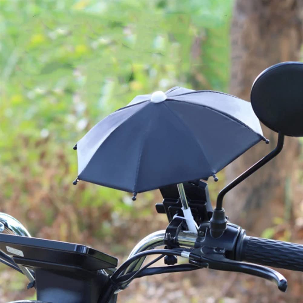 Waterproof Motorcycle Handlebar Phone Holder with Sun Shade - Portable Umbrella Mount for Smartphones (Pink) - Perfect for Outdoor Riding, Cycling & Adventure Sports