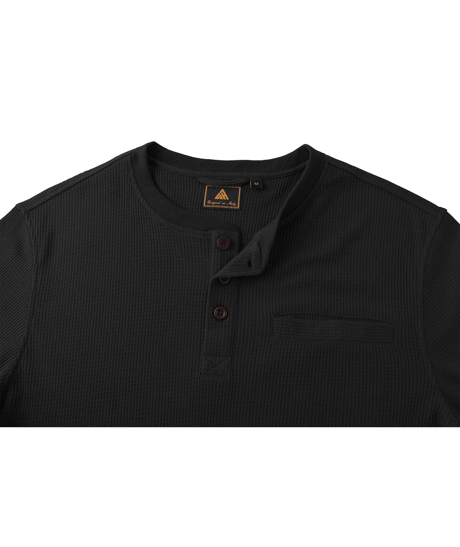 ZITY Men's Long Sleeve Henley Shirts - Casual Waffle Thermal Pullover with 3-Button & Pocket - Perfect for Fall Layering, Outdoor Activities & Everyday Wear