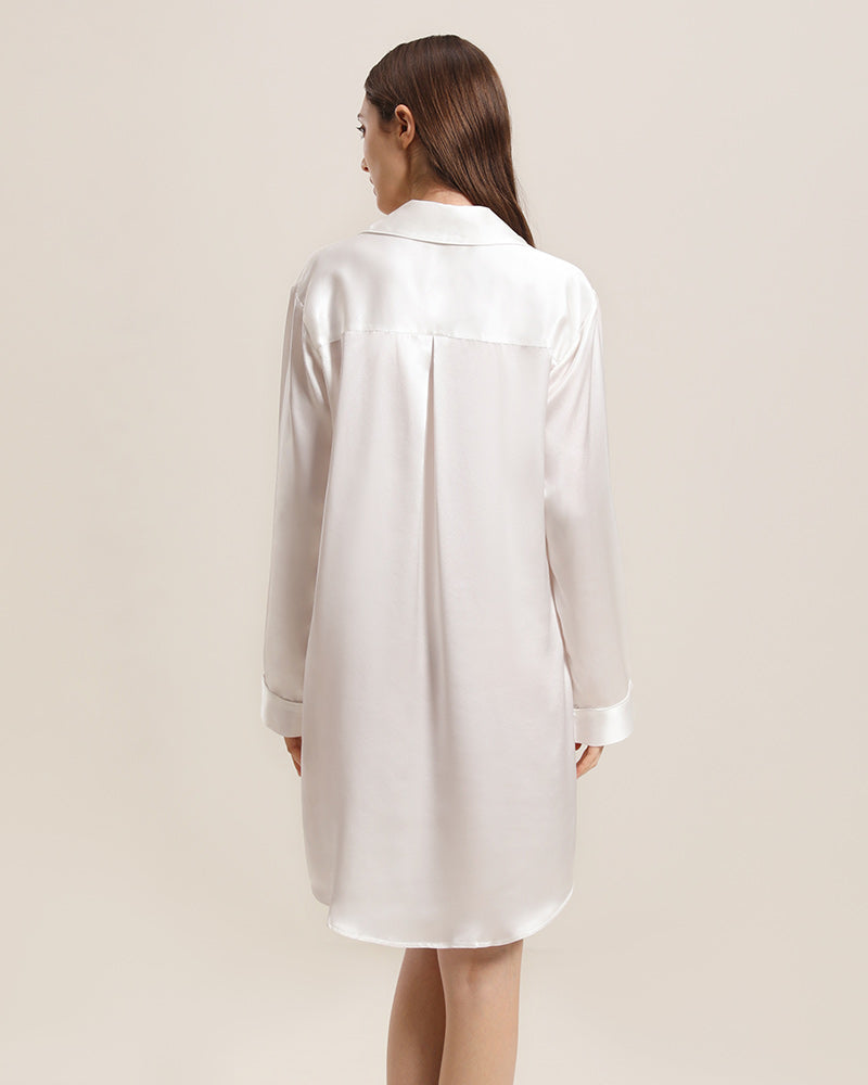 Silk Pajama Set for Women - Soft Comfortable Sleepwear with Piping Detail - Perfect for Relaxing at Home, Lounging & Gift Giving