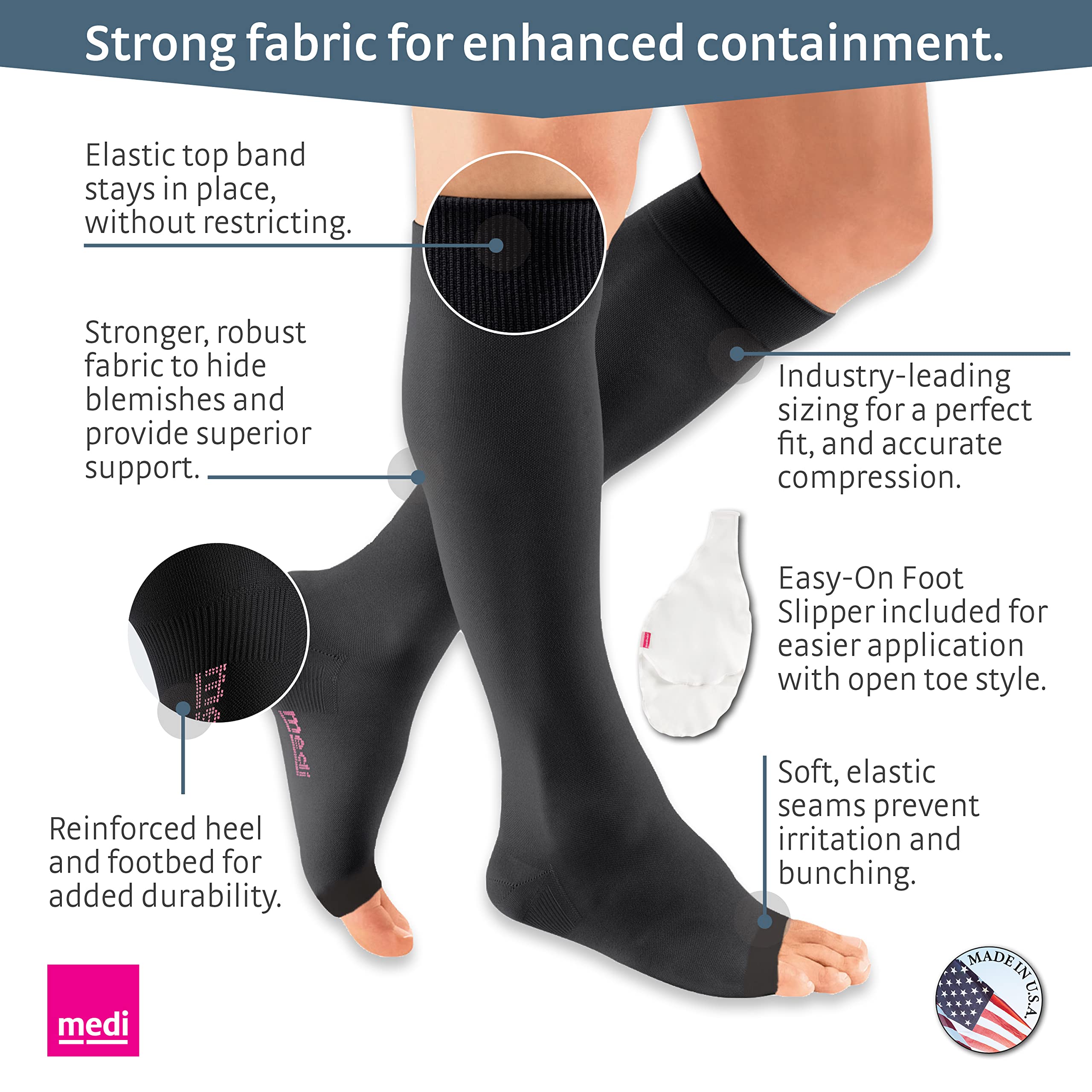 Mediven Plus 40-50 mmHg Open Toe Knee High Compression Stockings for Men & Women - Beige | Medical Support for Varicose Veins, Edema & Circulation | Perfect for Travel, Work & Recovery