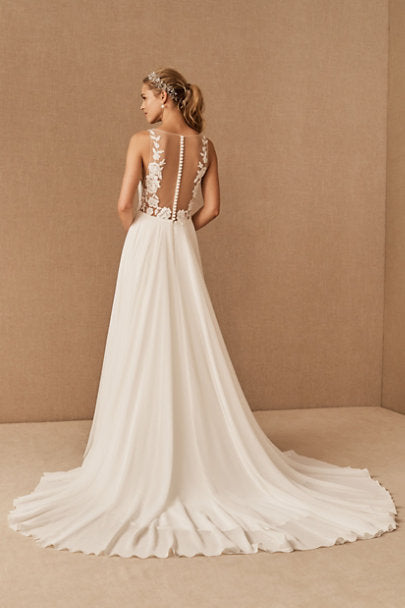 Jenny Yoo Elinor Wedding Gown - Elegant A-Line Bridal Dress with Lace Details | Perfect for Beach, Church & Formal Weddings