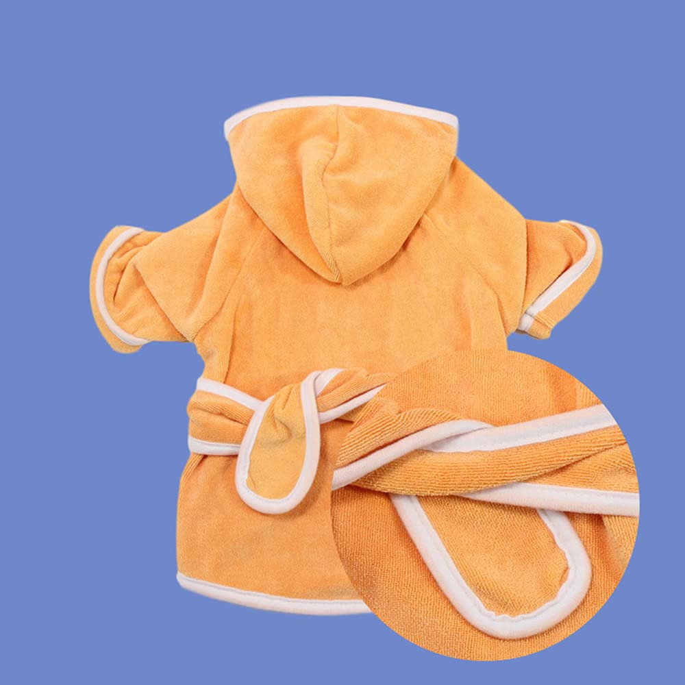 Microfiber Dog Bathrobe with Hood - Fast Drying Dog Drying Coat & Puppy Towel for Small Medium Large Dogs (2XL, Orange) - Perfect for Post-Bath Drying, Grooming & Keeping Pets Warm