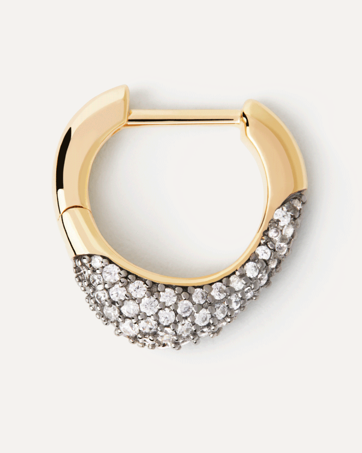 GRID 2 Pavé Duna Single Hoop Earrings for Women | Minimalist Gold Hoop Earrings | Perfect for Everyday Wear, Office & Date Night