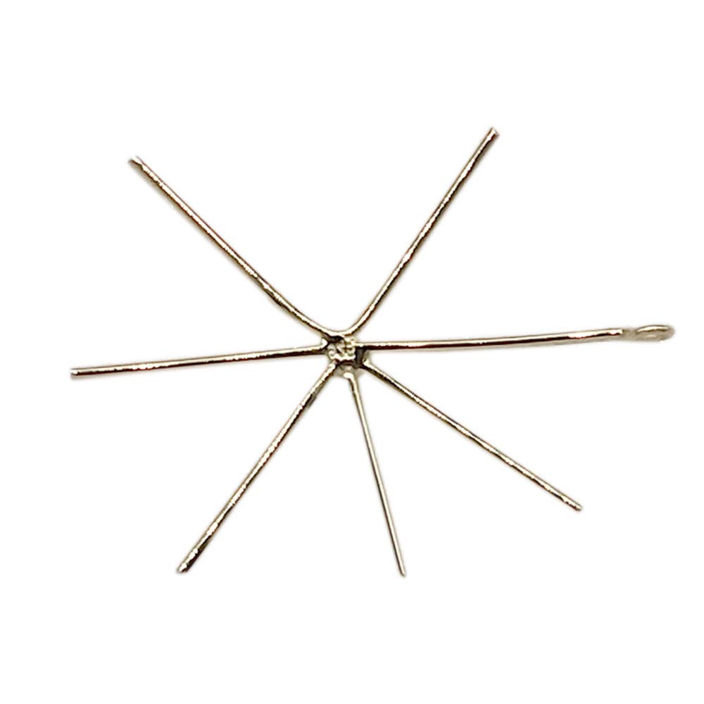 6 Prong Solid 925 Sterling Silver Pendant Blank for Raw Gemstones - Gold Tone Claw Setting Jewelry Making Supplies - DIY Necklace Crafting for Birthstone, Crystal & Bead Projects