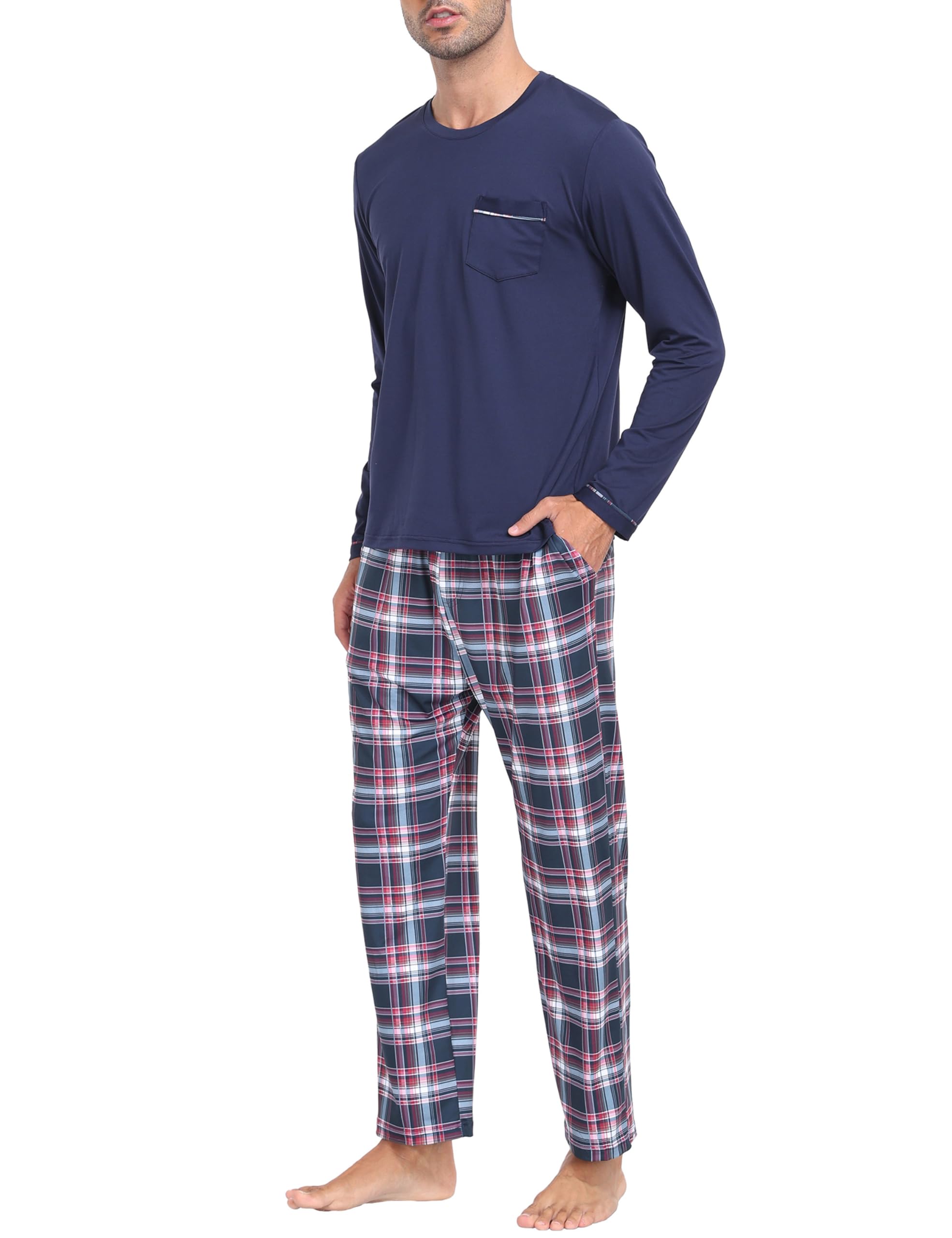 MoFiz Soft & Comfortable 2-Piece Pajama Set for Men & Women - Long Sleeve Sleepwear with Pockets - Cozy Loungewear for Nighttime Relaxation & Weekend Comfort
