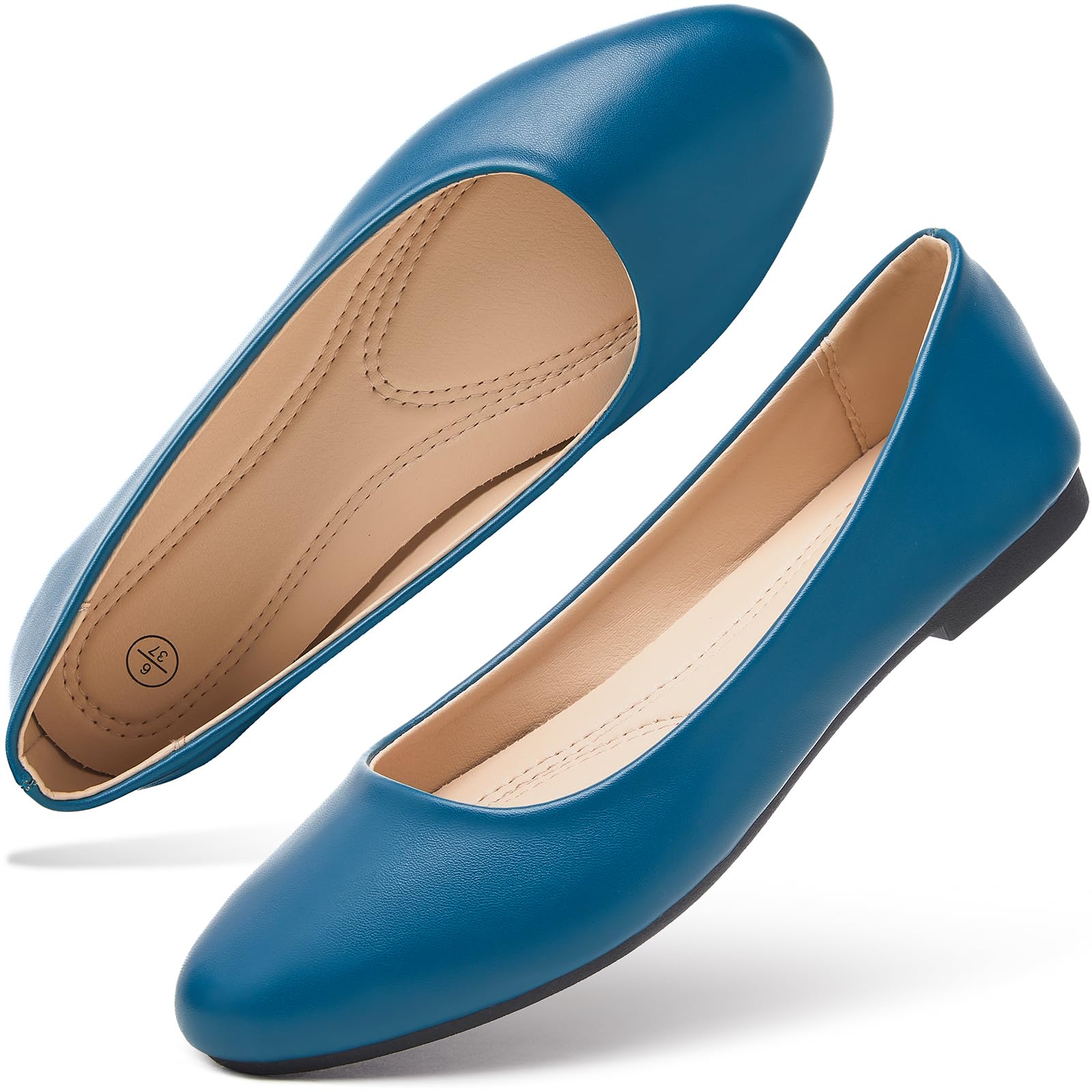 **Hash Bubbie Women's Ballet Flats - Comfortable PU Leather Slip-On Dress Shoes for Women | Perfect for Work, Office, and Casual Outfits**