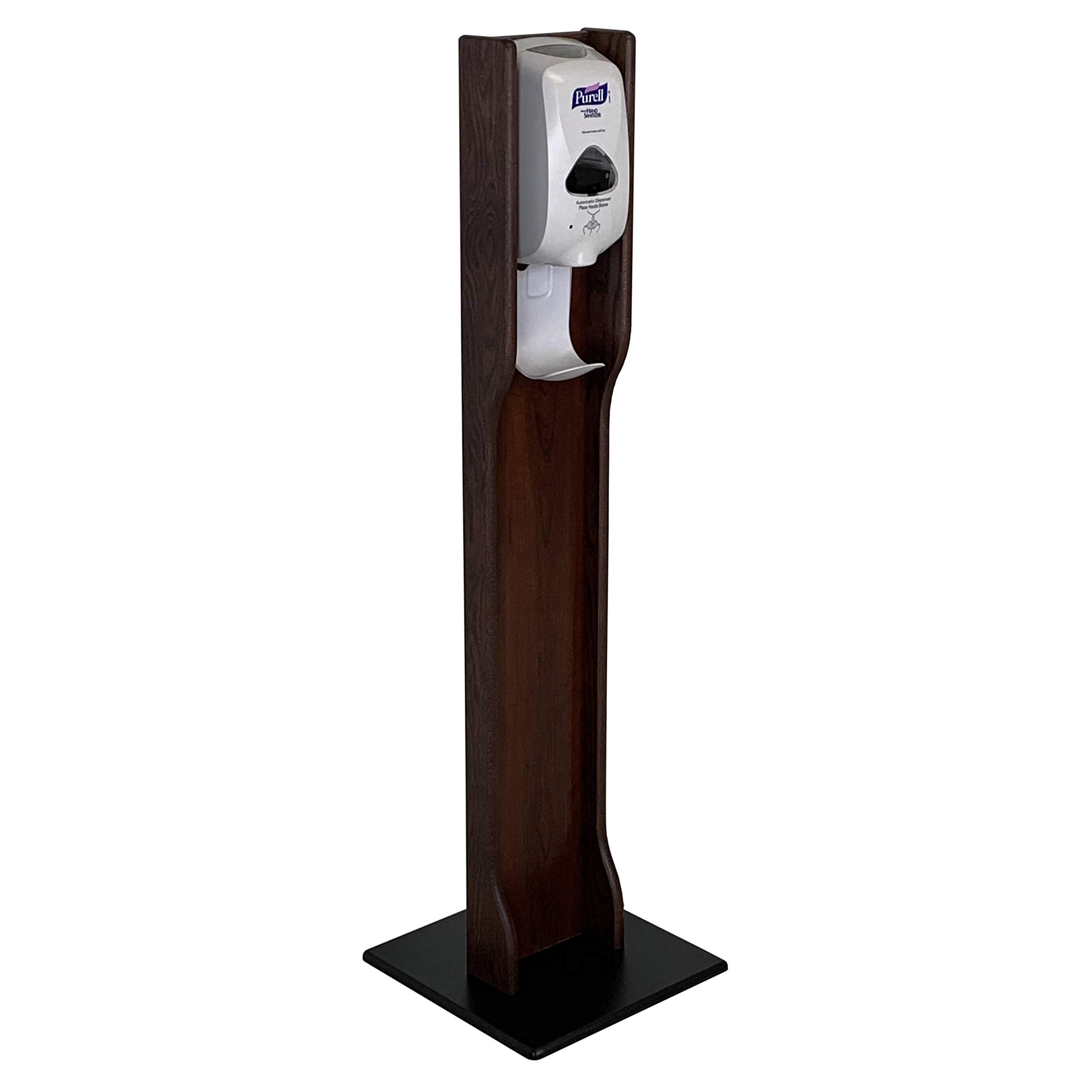 Premium Mahogany Wooden Mallet Hand Sanitizer Dispenser Floor Stand (HSS2MH) - Hygienic Touch-Free Sanitizing Solution for Homes, Offices & Public Spaces