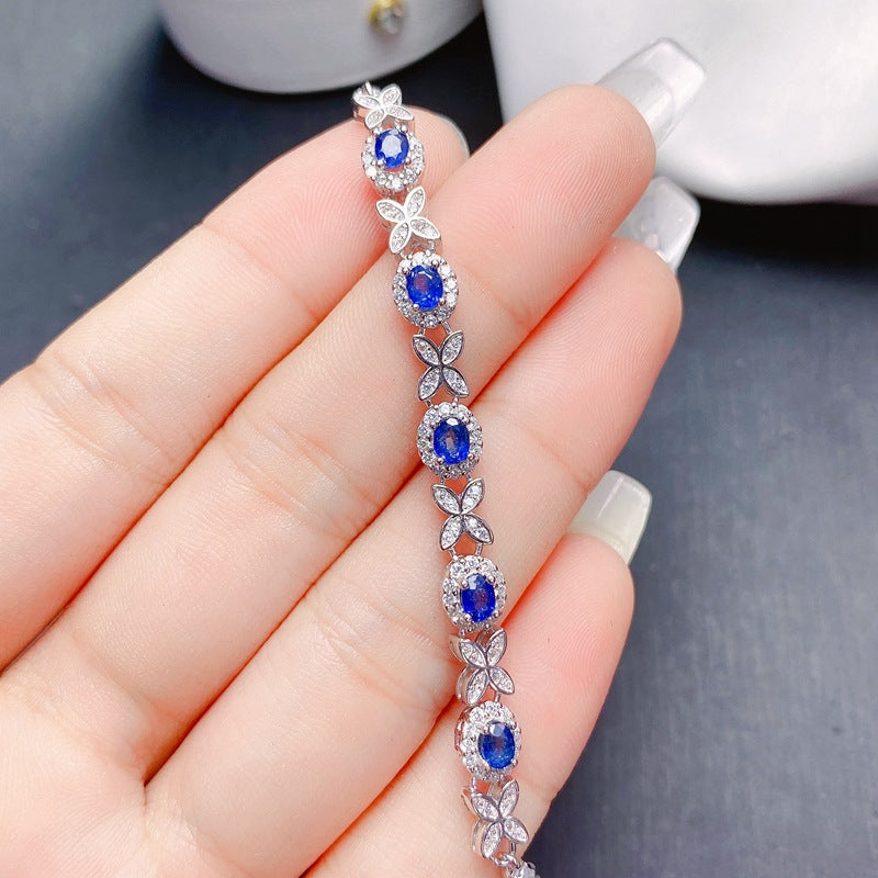 FME B160 Sapphire Chain Bracelet - Elegant Gemini Birthstone Jewelry for Women | Perfect Gift for Birthday, Anniversary & Special Occasions
