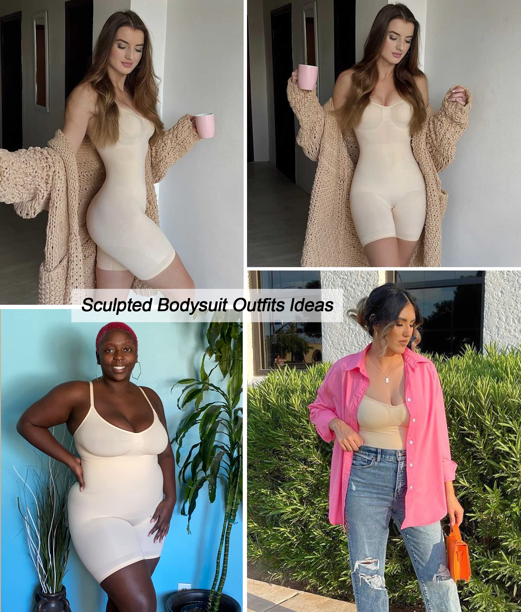 SHAPERX Women's Shapewear Bodysuit - Tummy Control Seamless Body Shaper for Waist Sculpting & Slimming | Perfect for Everyday Wear, Special Occasions & Postpartum Recovery