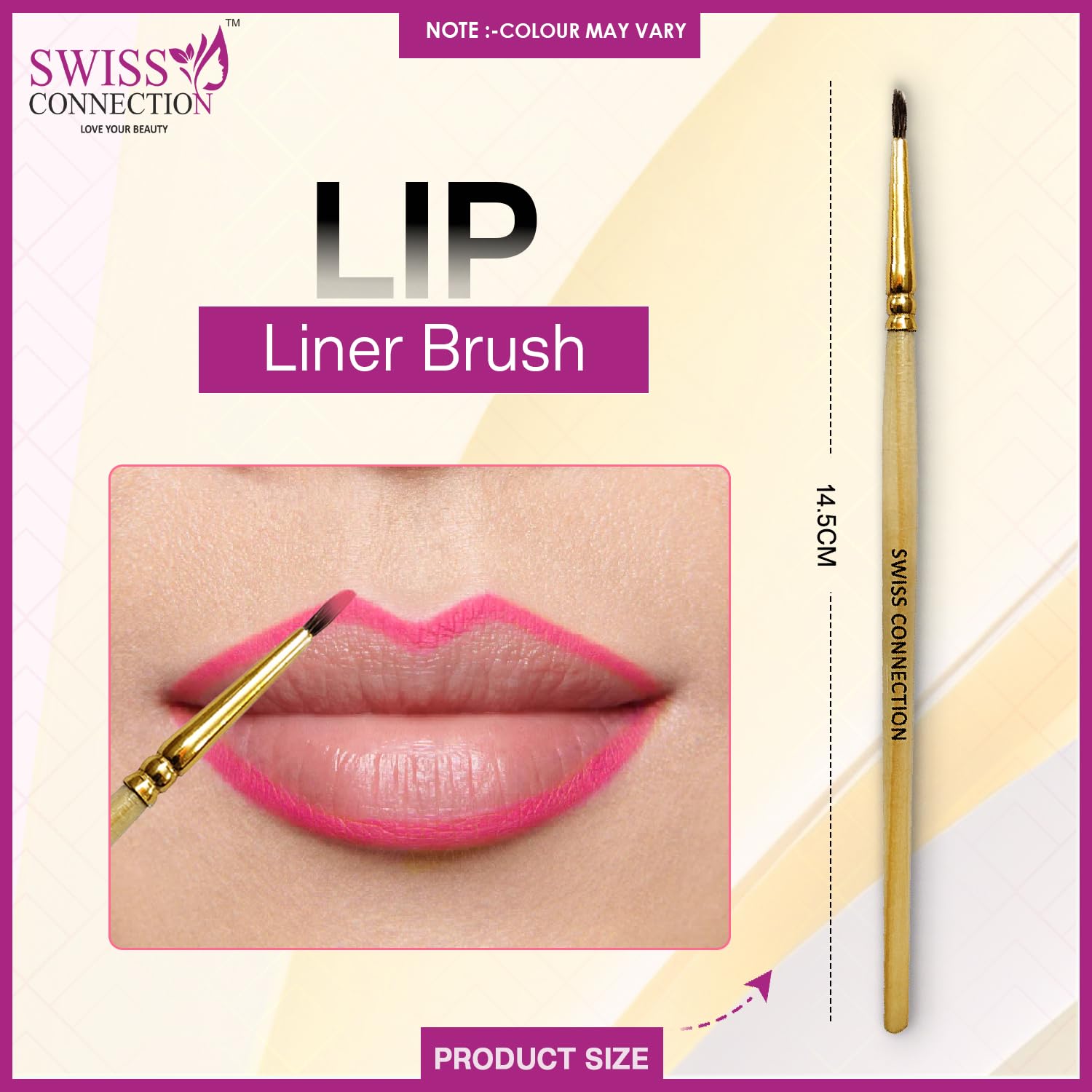Premium Professional Wooden Lip Liner Brush - Non-Slip Grip & High-Quality Bristles - Durable Makeup Brush for Women & Girls (Pack of 4) - Perfect for Precise Lip Lining, Makeup Application & Beauty Kits