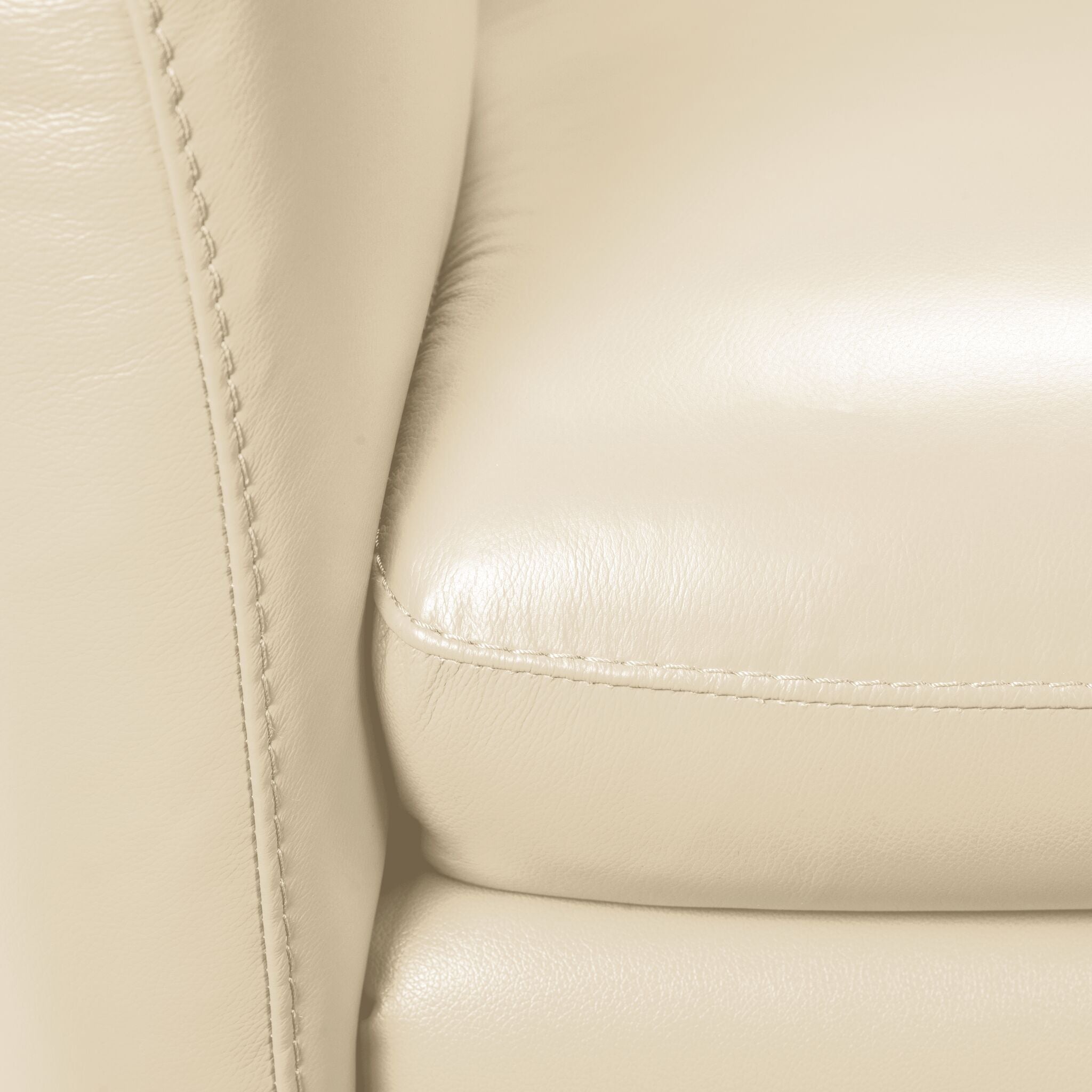 Premium Carlino Leather Chair in Bisque - Modern Living Room & Office Seating - Perfect for Home, Lounge & Workspace Decor
