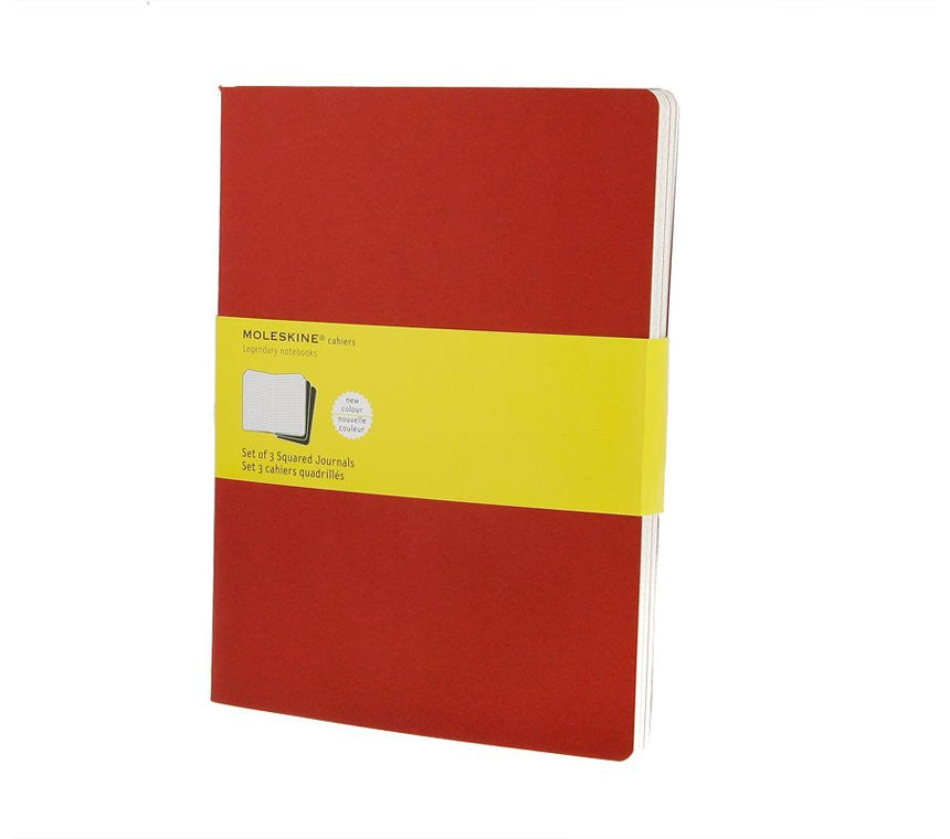 Premium Moleskine Squared Cahier Journal Set of 3 - Lined Notebooks for Writing, Sketching & Note Taking - Perfect for Students, Artists & Professionals - Durable Kraft Paper Cover