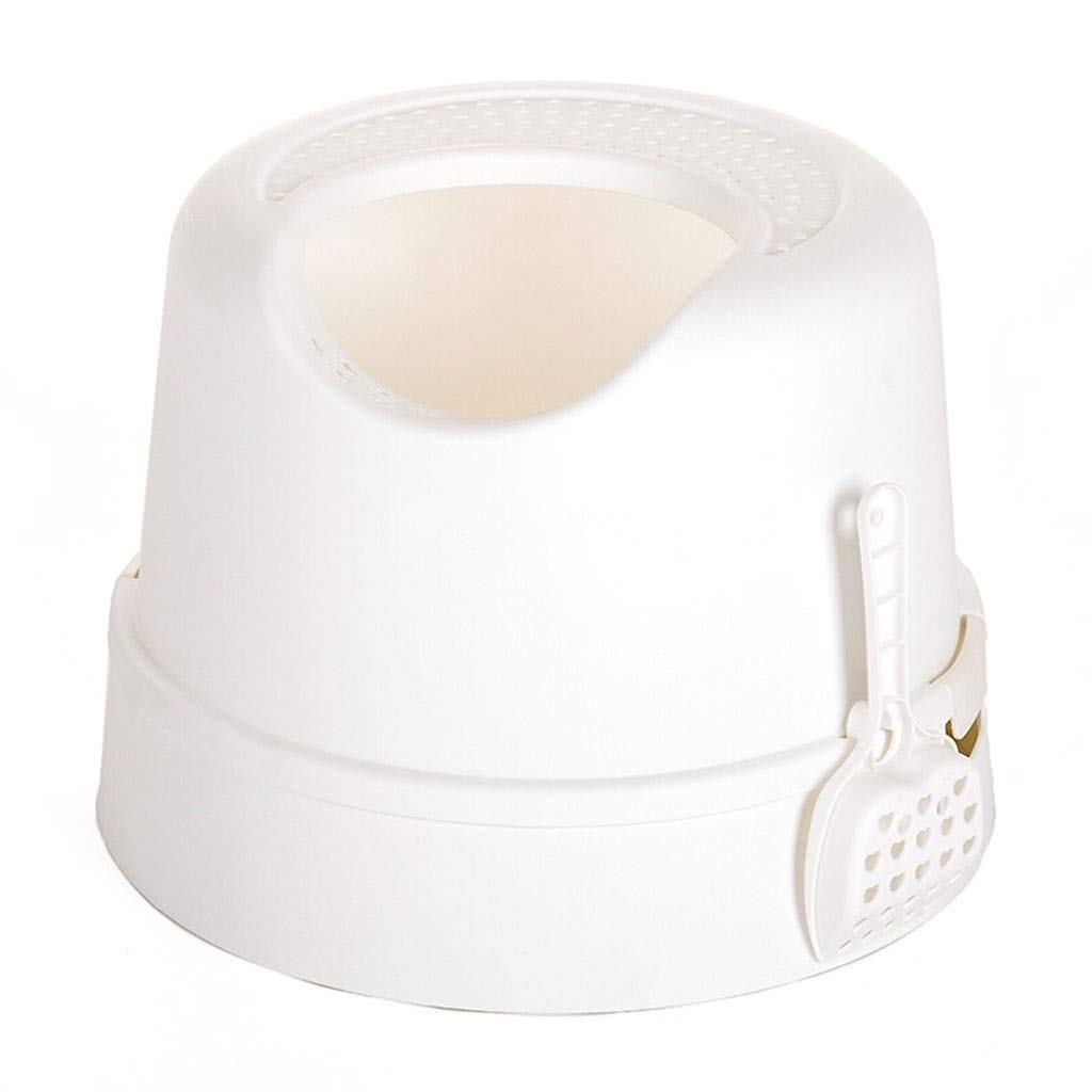 IAOHUO Semi-Enclosed Cat Litter Box with Top Entrance - Anti-Splash Design, Multiple Color Options - Perfect for Small Spaces & Odor Control in Apartments