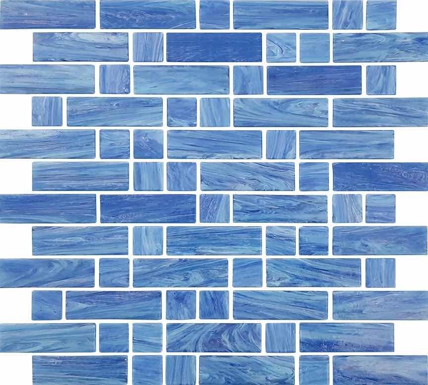 Premium Navy Blue Mix Glass Mosaic Tiles for Stunning Water Features - Perfect for Pool, Fountain & Backyard Decor