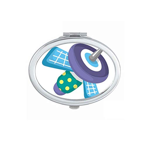 DIYthinker Universe Alien Monster Satellite Mirror - Portable Foldable Double-Sided Makeup Mirror for Travel, Vanity & Cosmetics (Handheld Compact Design)