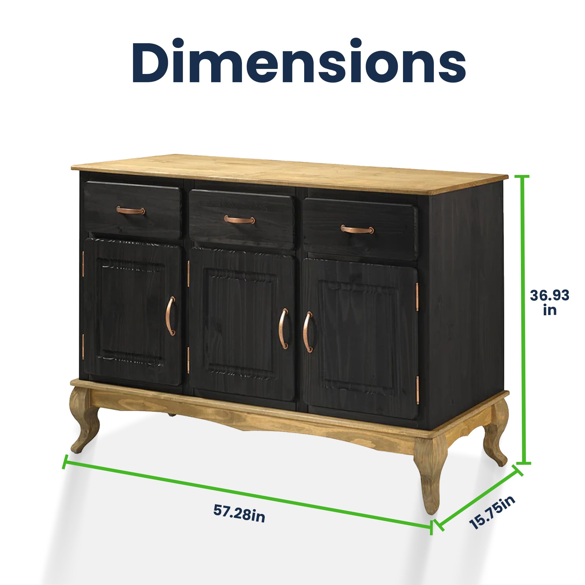 Dash Furniture Buffets & Sideboards - Kitchen Storage Cabinets, Bar & Liquor Cabinet with Shelves, Kitchen Island with Storage & Drawers, Entertainment Center for Living Room - Perfect for Dining Room Storage, Home Bar Setup & TV Stand Organization
