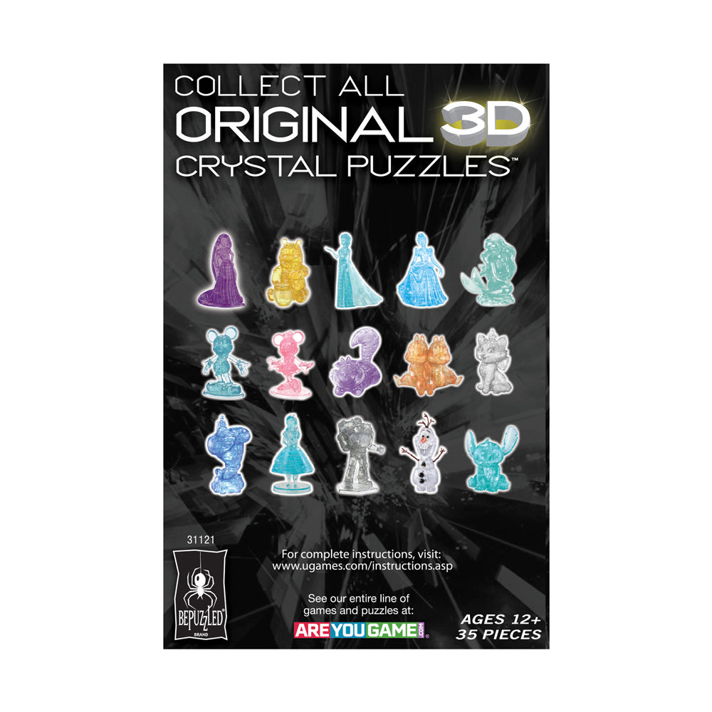 BePuzzled Disney Princess Jasmine 3D Crystal Puzzle - 33 Piece Brain Teaser for Adults & Kids - Perfect for Family Game Night & Disney Collectors