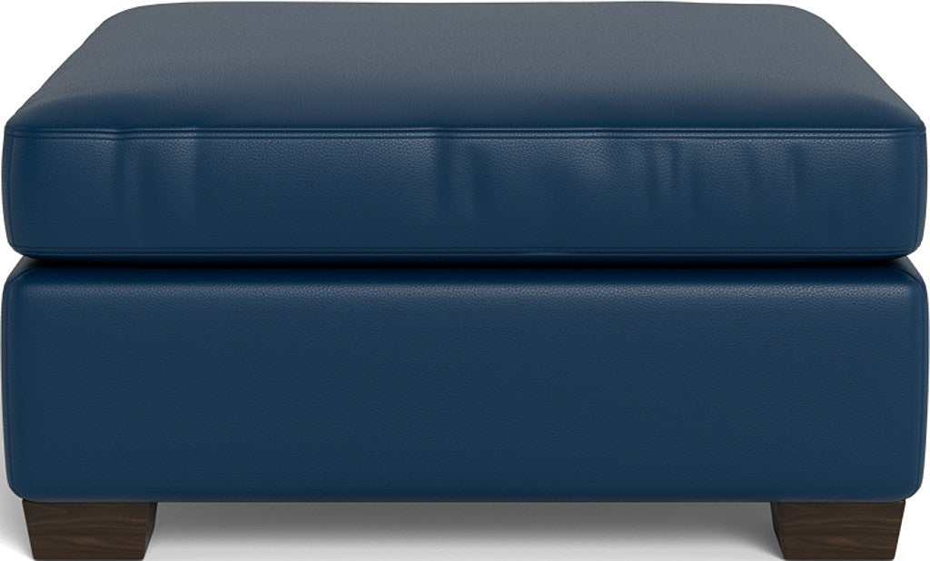 Genuine Leather Storage Ottoman with Tufted Top - Footrest, Coffee Table & Extra Seating for Living Room, Bedroom & Office