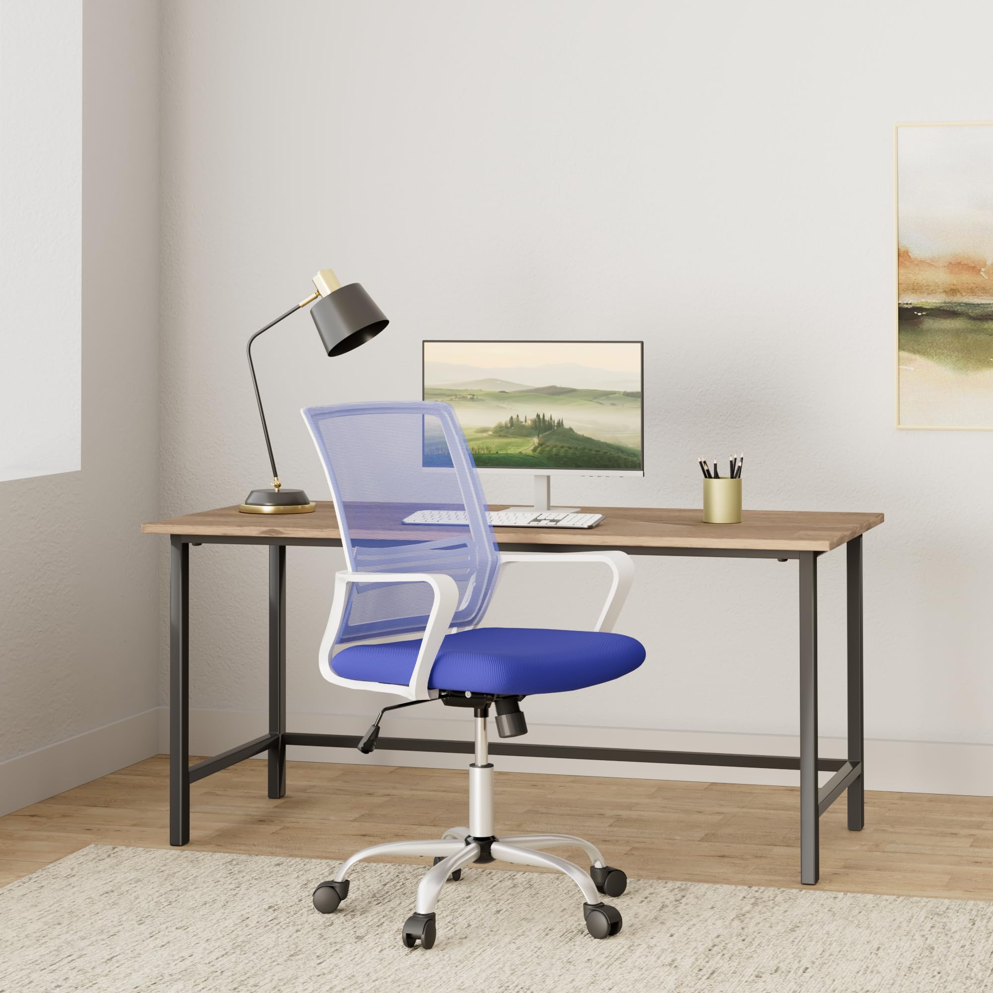 Ergonomic Office Chair with High Back & Lumbar Support - Adjustable Mesh Computer Chair with 4D Headrest & Armrests - Swivel Task Chair for Home Office, Gaming & Workspace Comfort