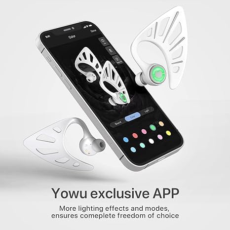 Wireless Bluetooth 5.0 Elf Ear Headphones with RGB Lighting - 10 Color Options, App Control, IPX4 Water Resistant Earbuds, Cute In-Ear Design with Charging Case - Perfect Gift for Egirls & Cosplay (White) - Great for Gaming, Streaming & Daily Use